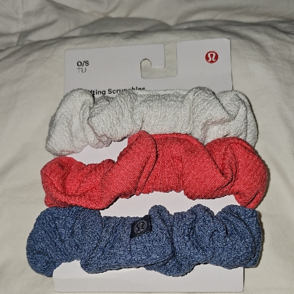 Lululemon 3 Pack Of Uplifting Scrunchies. OS- NMBS/GLZP/OSAB